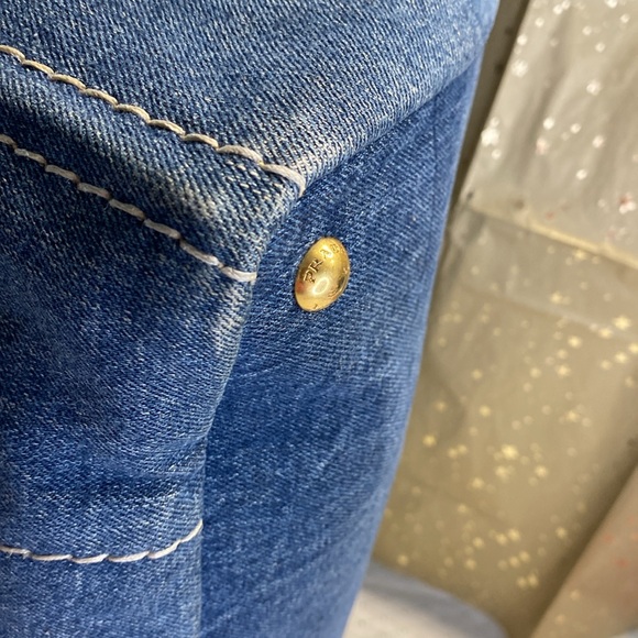 PRADA Canapa Large Denim Tote Hand Bag and Cards - Picture 7 of 13